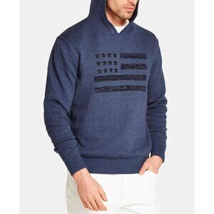 Weatherproof Vintage Men's Regular-Fit Stars & Stripes Hooded Sweater Blue XL